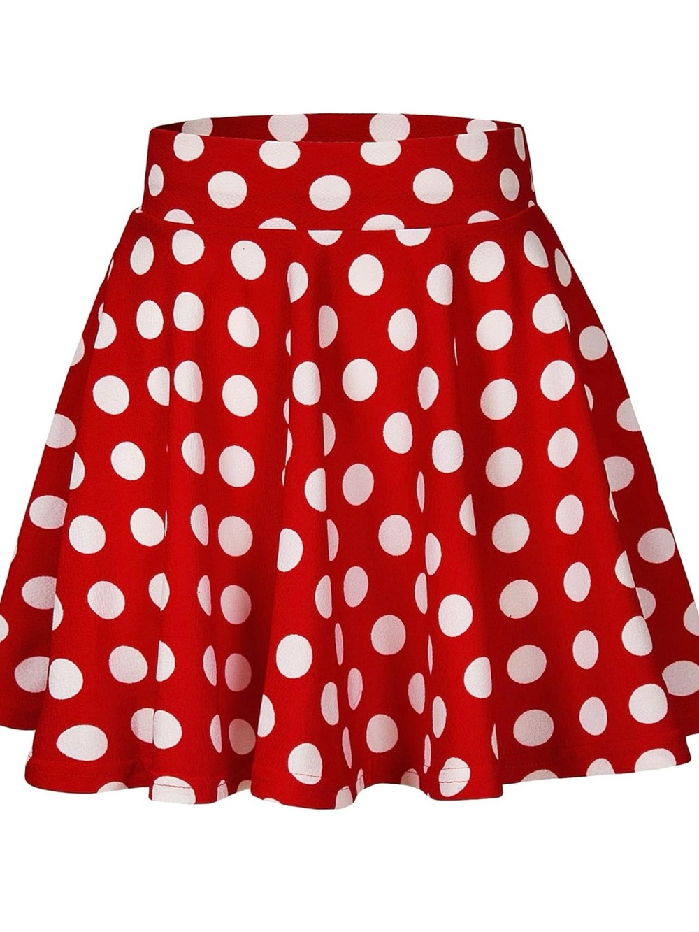 Red Polka Dot Flared Skirt - Women